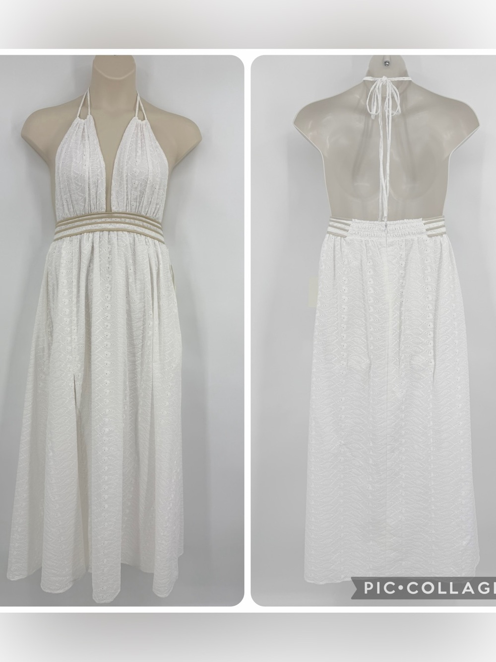 Parker NWT The Brynn Halter Dress Embroidered Eyelet Cotton Lucent White Size 6